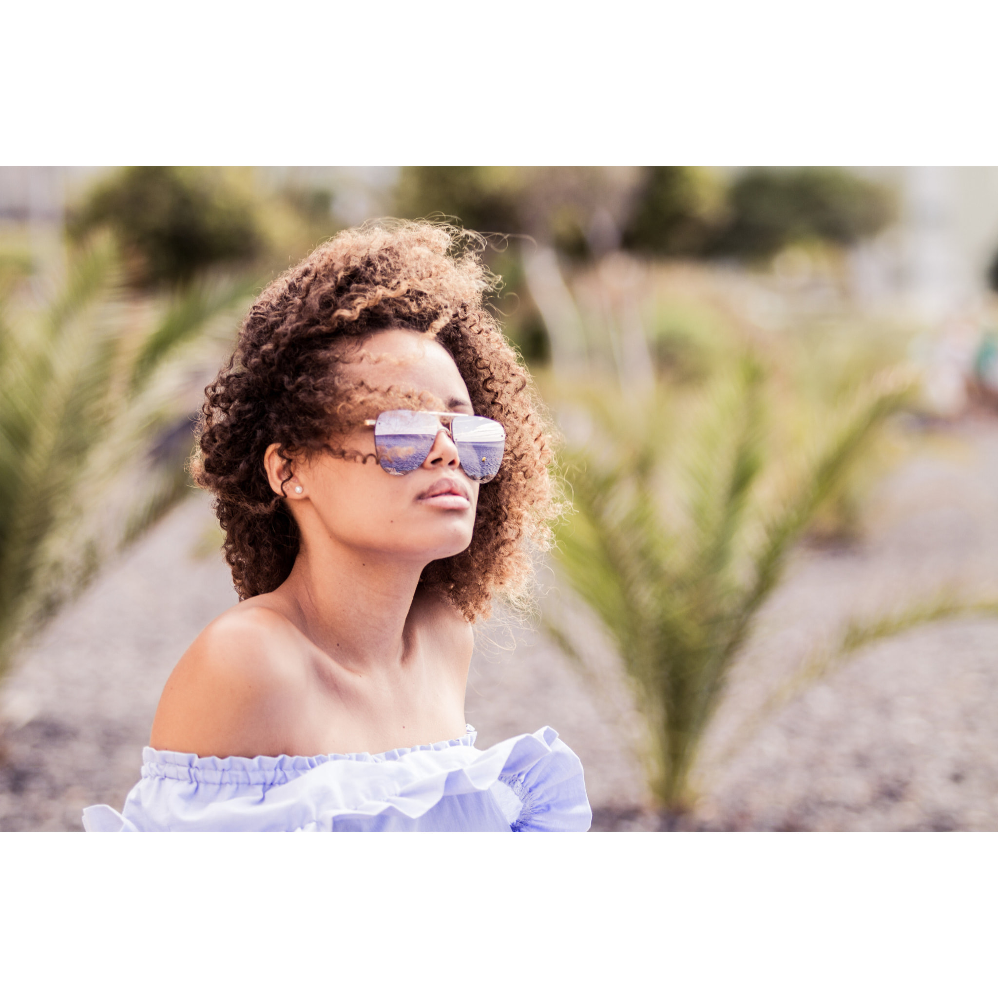 Gafas de sol OCEAN LONG BEACH - Nueva / De pc con montura dorada mate y lente plana revo rosa real