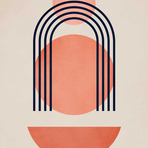 Affiche dessin ""Bauhaus abstrait"" Affiche sous cadre noir