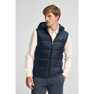 Chaleco ultralight azul marino con logo Polo Club