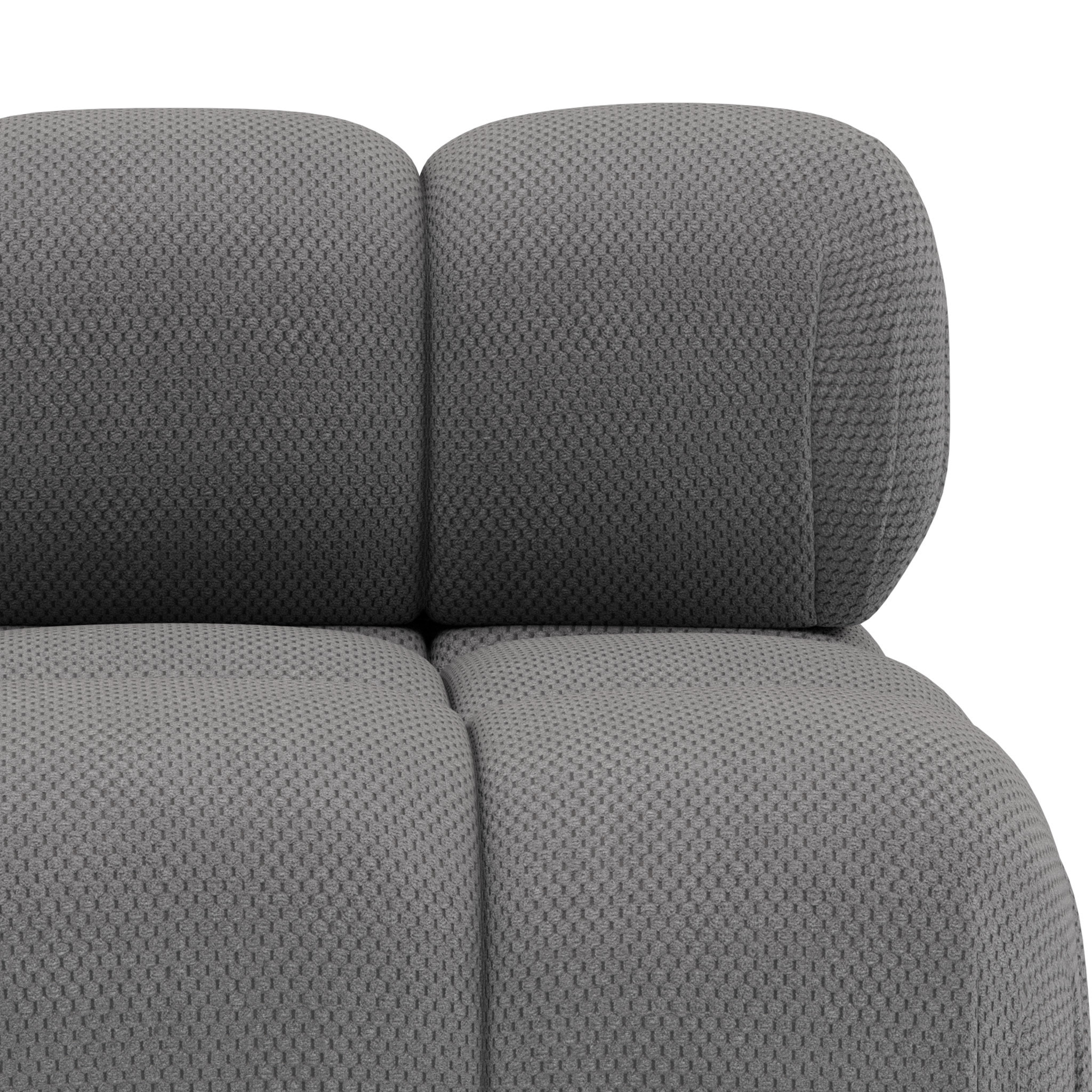 Ruby - module d'assise sans accoudoirs en velours texturé - Gris