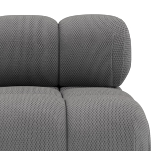 Ruby - module d'assise sans accoudoirs en velours texturé - Gris