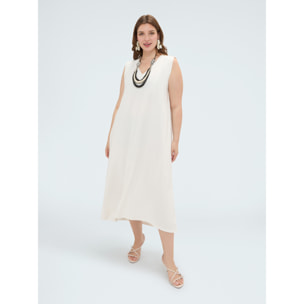 Fiorella Rubino - Vestido largo con escote en V - Blanco