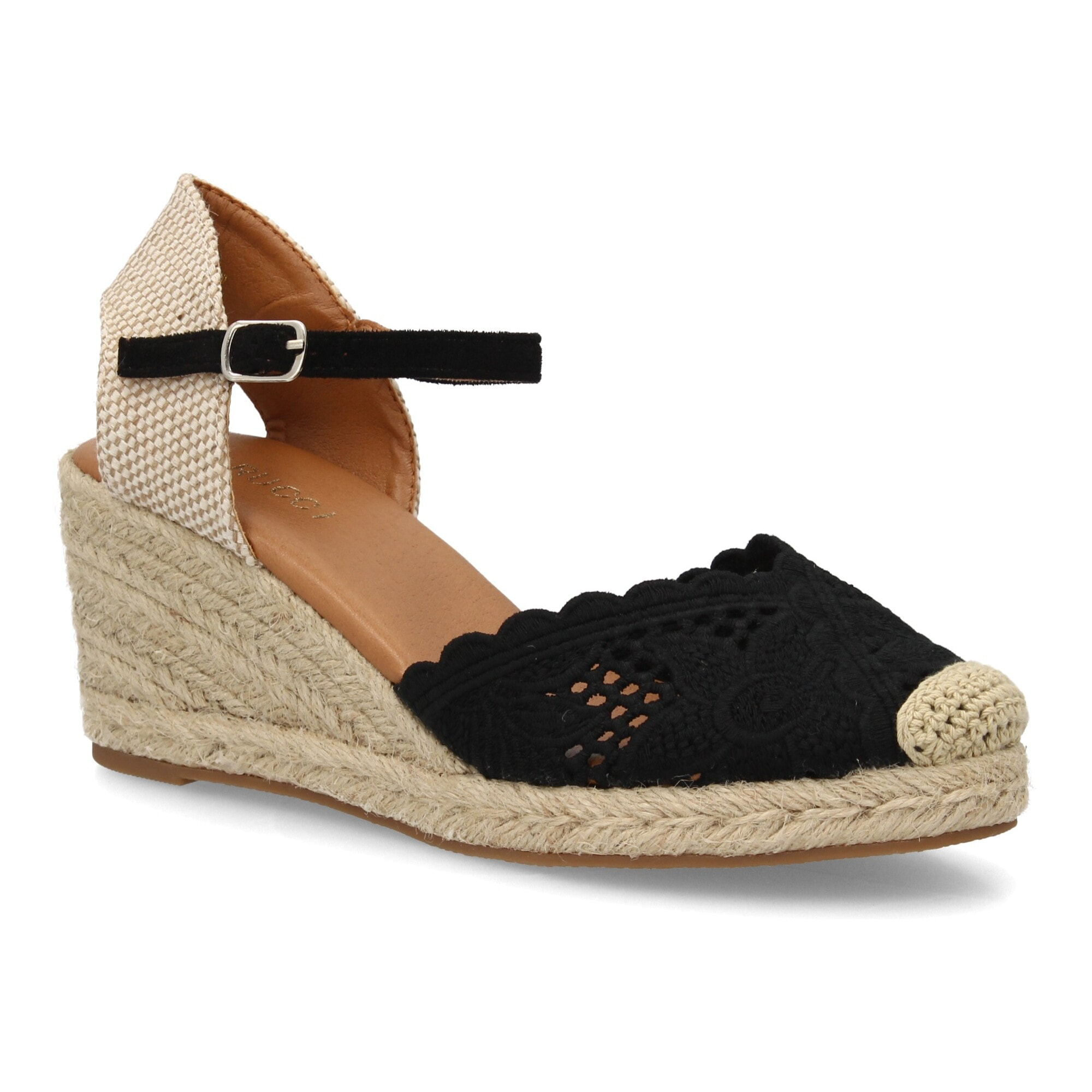 Alpargata cuña con calados altura media