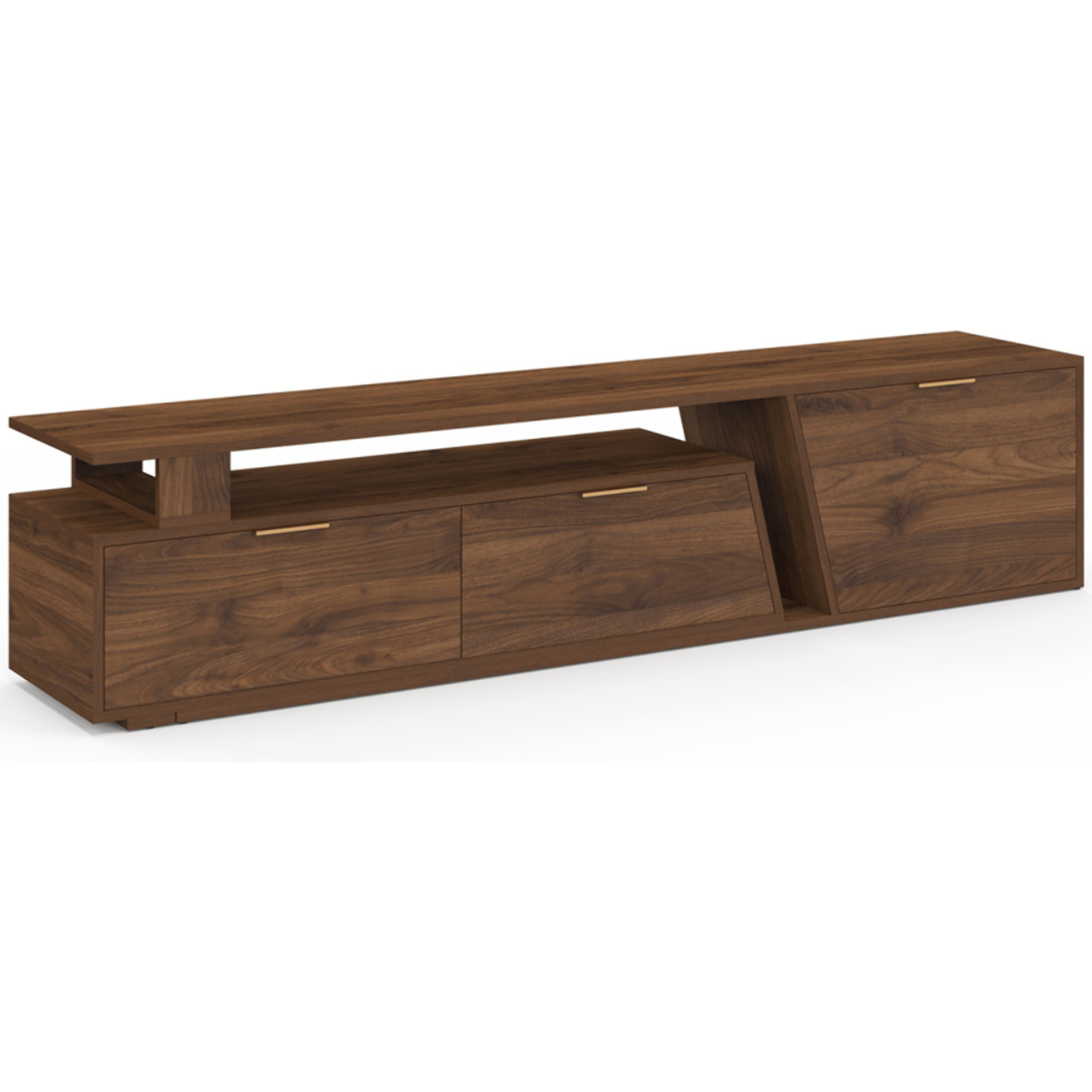 Meuble TV extensible Livona effet noyer 180-270cm