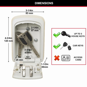 Boite à clés MASTERLOCK Fixation murale - Blanc - 5401EURDCRM