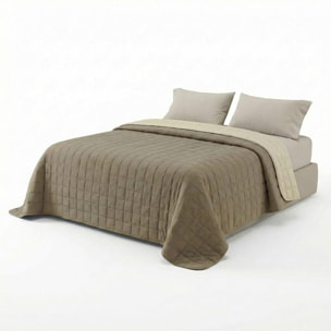 INTRECCI Copriletto Una Piazza E Mezza Estivo, Trapunta Estiva, 210x260 cm, Coperta Estiva, anche Primaverile, Double Face, Moderna, Leggera, Elegante. Colore: Panna/Tortora