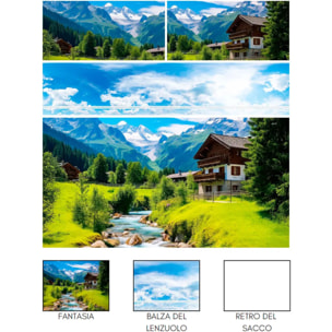 Completo Lenzuola RUSCELLO 100% Cotone e Made in Italy con stampa digitale HD