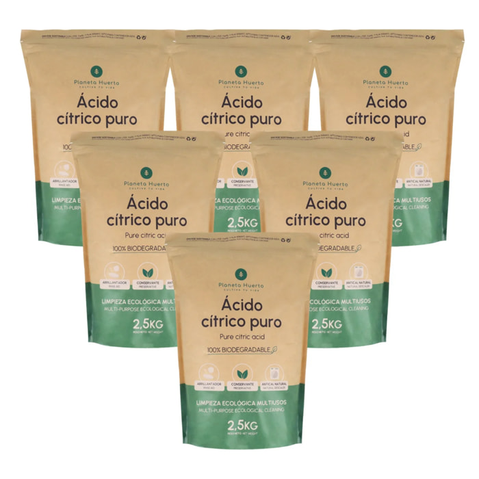 Pack 6xÁcido cítrico Planeta Huerto 2,5 Kg