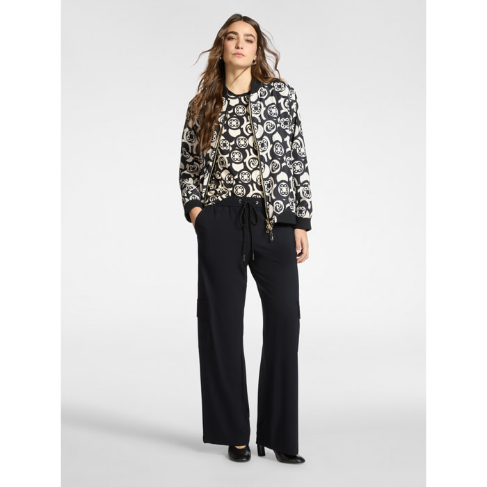 Elena Mirò - Pantaloni cargo in jersey - Nero