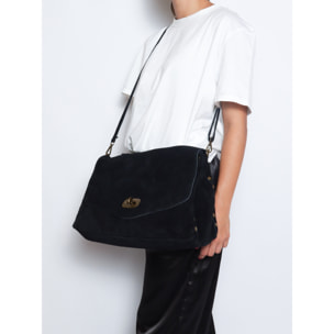 Borsa a mano da donna Made in Italy - Modello Zelia Elite - Pelle scamosciata - 37.0 x 22.0 x 15.0 cm