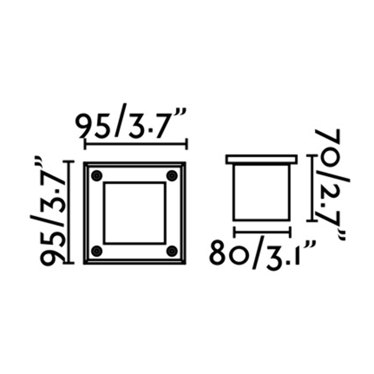 LED 18 SQ Empotrable inox