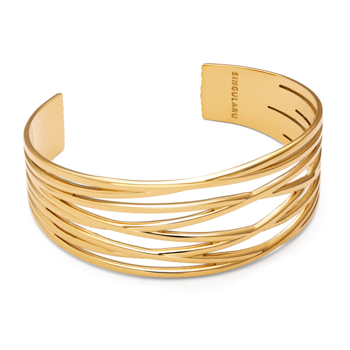 Brazalete Odisea Acero Baño Oro