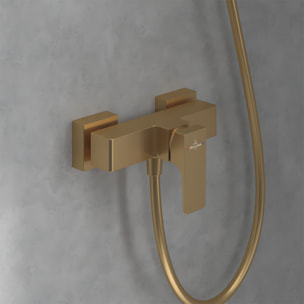 Mitigeur mécanique douche Architectura Square + Ensemble de douche Verve Showers 3 jets Or brossé