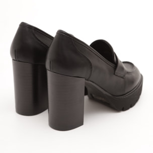 MOCASSINO TACCO E PLATEAU CHOCOLA' NERO