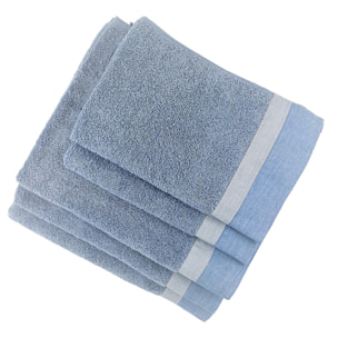 Set Spugna VARAZZE 5 Pezzi: 2 Viso+2 Ospite + 1 Telo Bagno - 450 gr/m² - 100% Puro Cotone