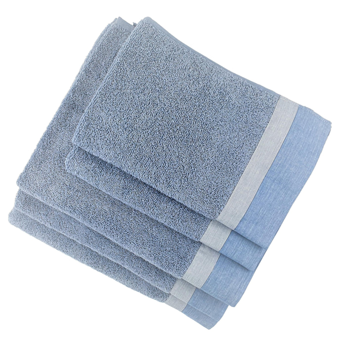Set Spugna VARAZZE 5 Pezzi: 2 Viso+2 Ospite + 1 Telo Bagno - 450 gr/m² - 100% Puro Cotone