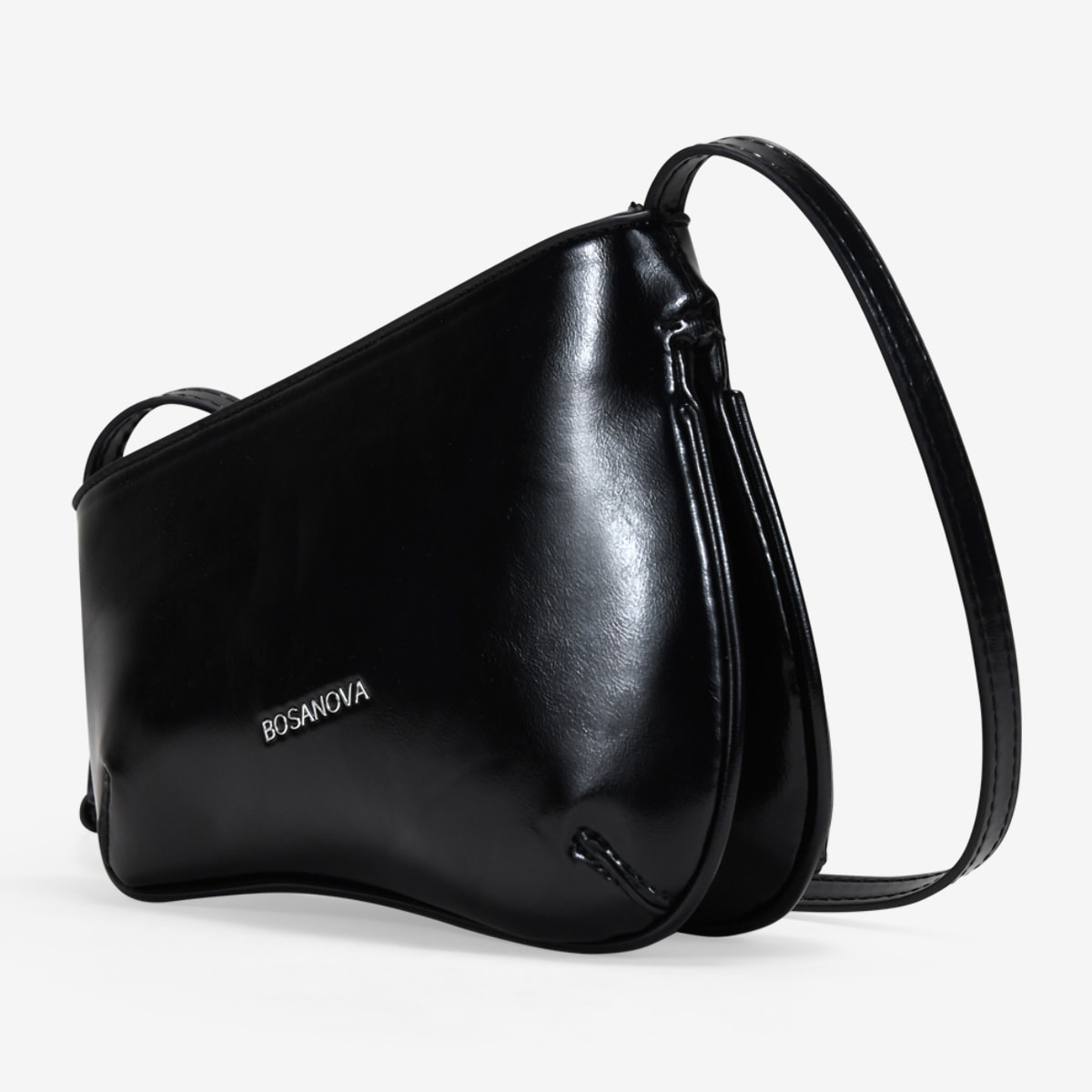 Bolso bandolera negro con cremallera