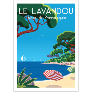 Affiche - Le Lavandou Plage de Pramousquier - Raphael Delerue