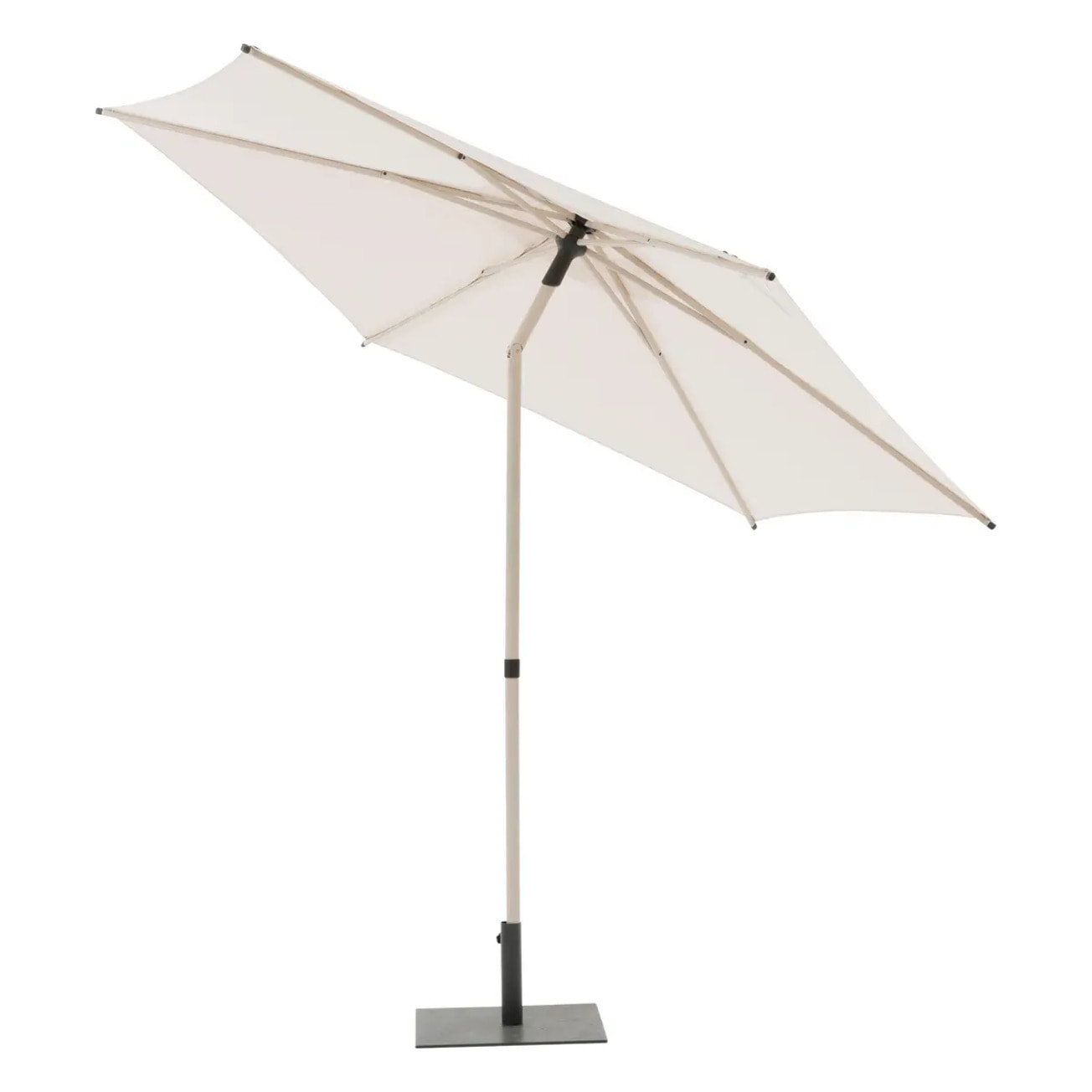 Parasol droit carré "Soya" argile & blé 2,7m en acier et polyester