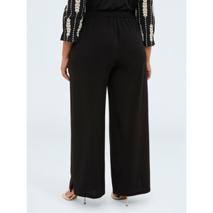 Fiorella Rubino - Pantalones Wide Leg con cordón en la cintura - Negro