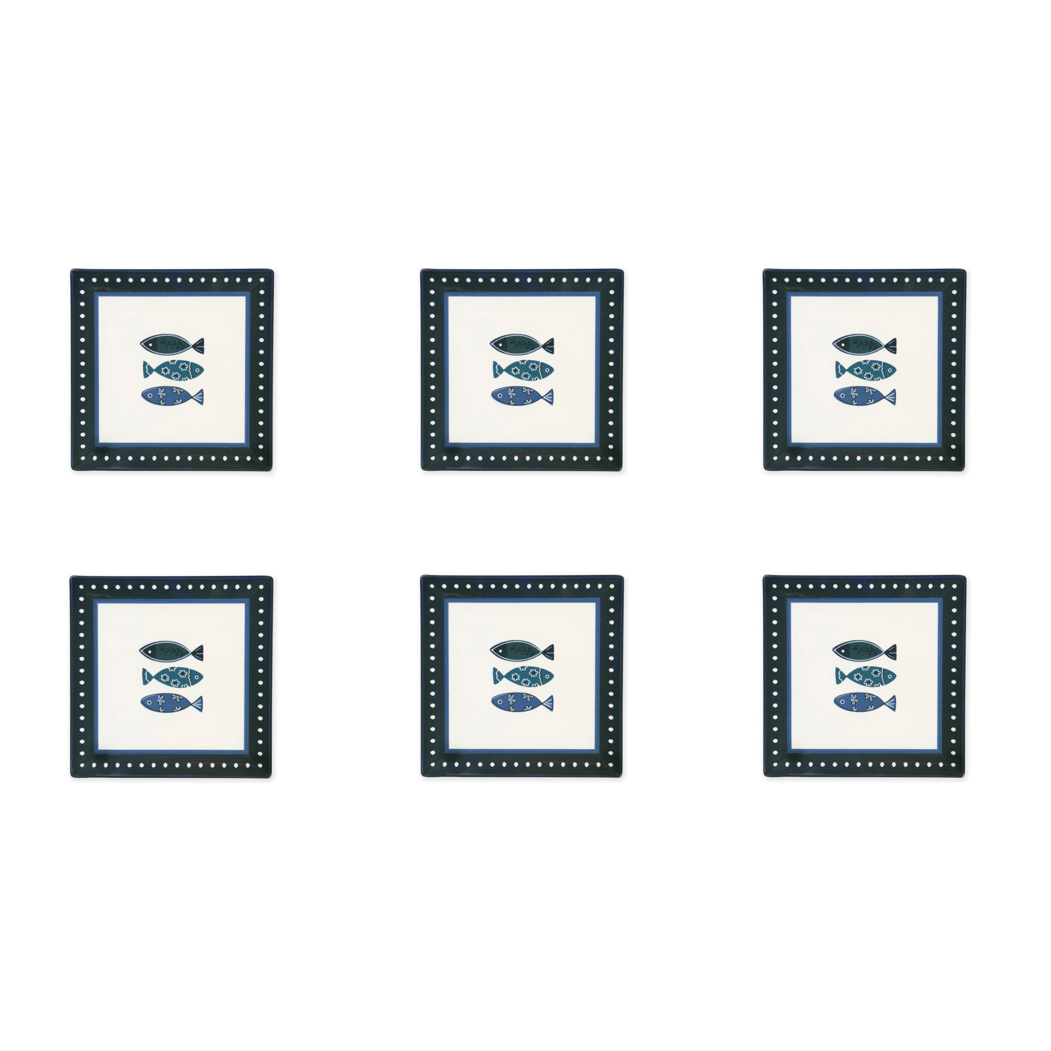 Set de 6 assiettes plates Excelsa – Ocean, Céramique Multicolore