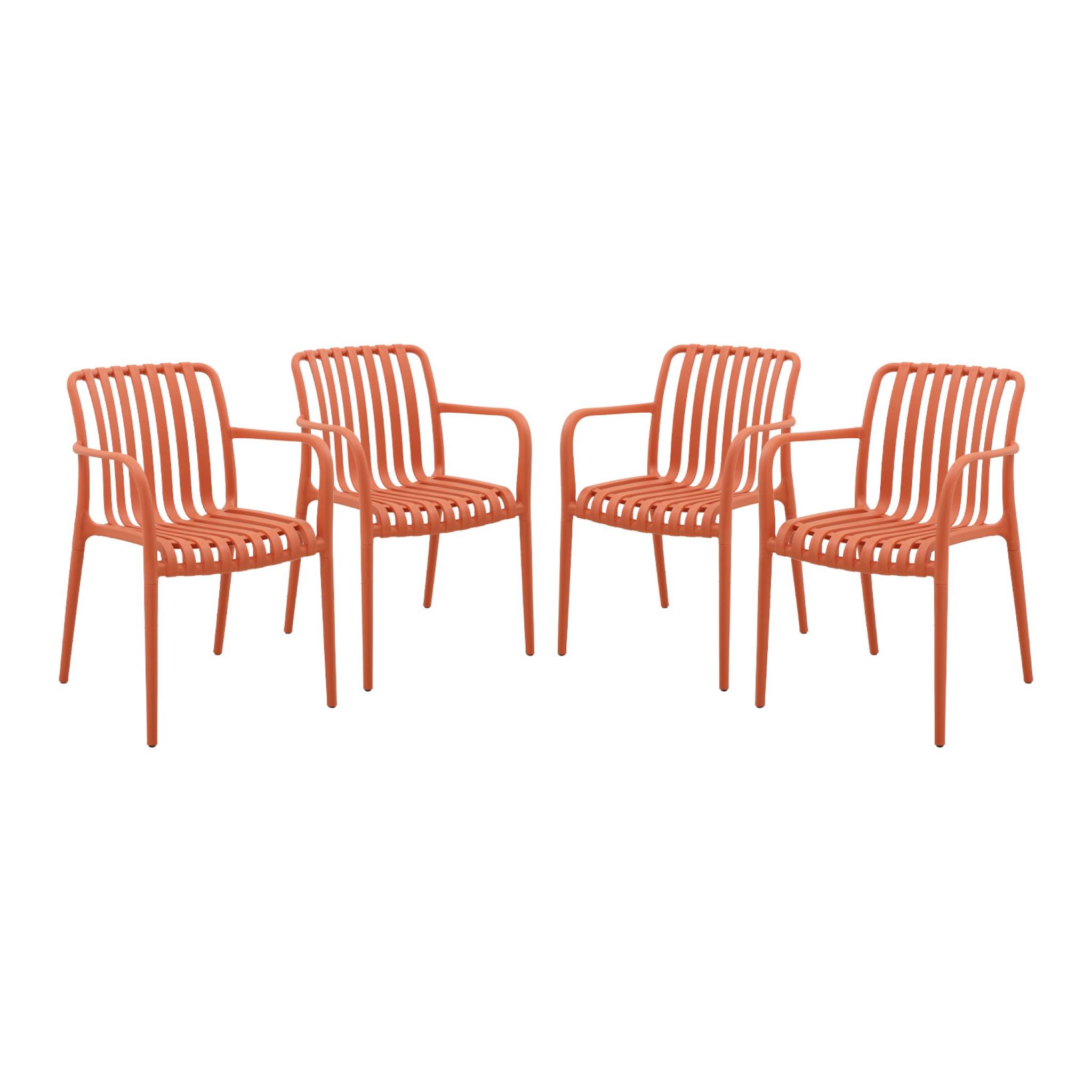 Fauteuil de jardin plastique (lot de 4) AGATHE FAUTEUILS