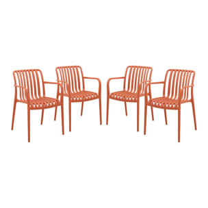 Fauteuil de jardin plastique (lot de 4) AGATHE FAUTEUILS