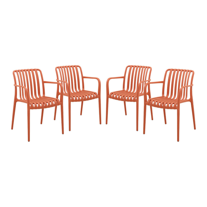 Fauteuil de jardin plastique (lot de 4) AGATHE FAUTEUILS