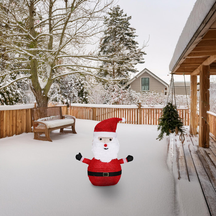 Papá noel 3d con leds blancas cálidas 63x40x68cm