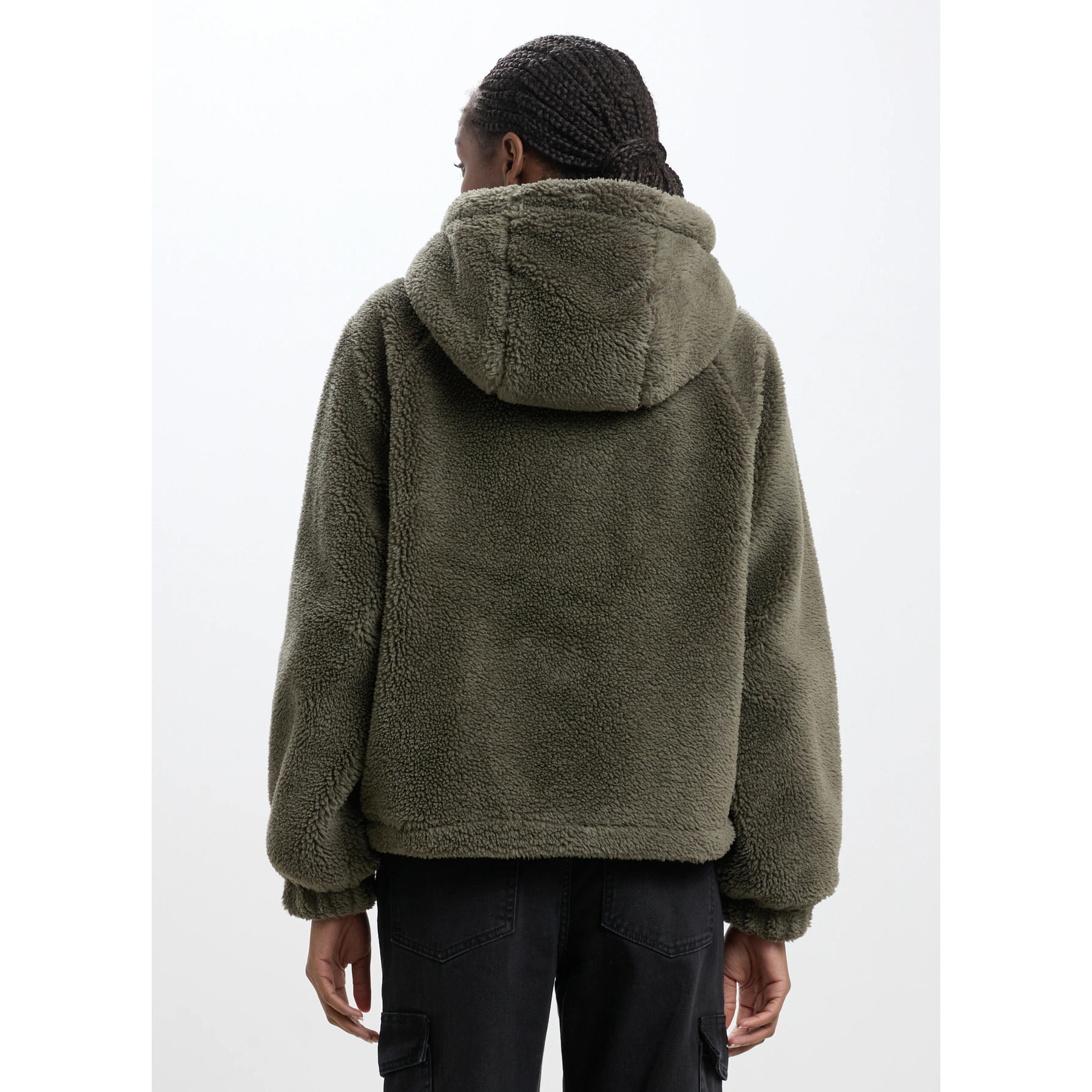 Bomber in sherpa con cappuccio