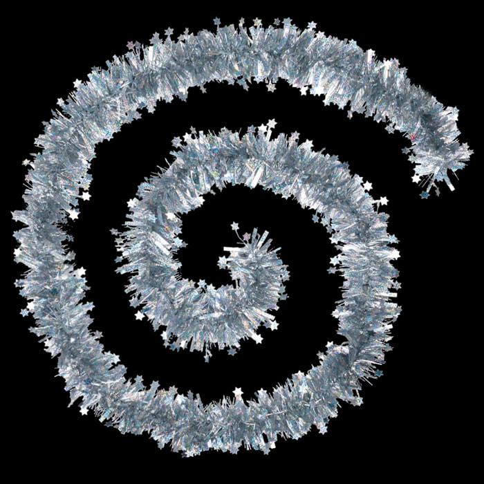 Guirlande touffue et étoilée - Argent