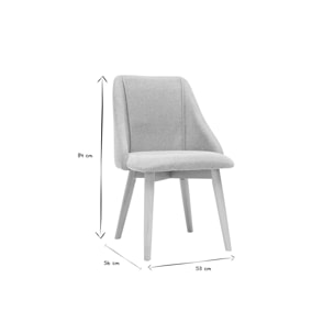 Chaises scandinaves en tissu effet velours texturé gris clair et bois clair (lot de 2) HIGGINS