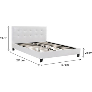 Lit double en pvc "Julia" - 160 x 200 cm - Blanc