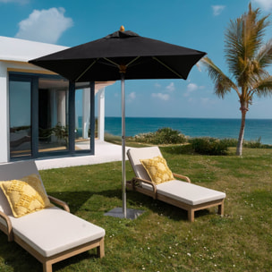 Parasol en aluminium et toile noire 200cm COMETE