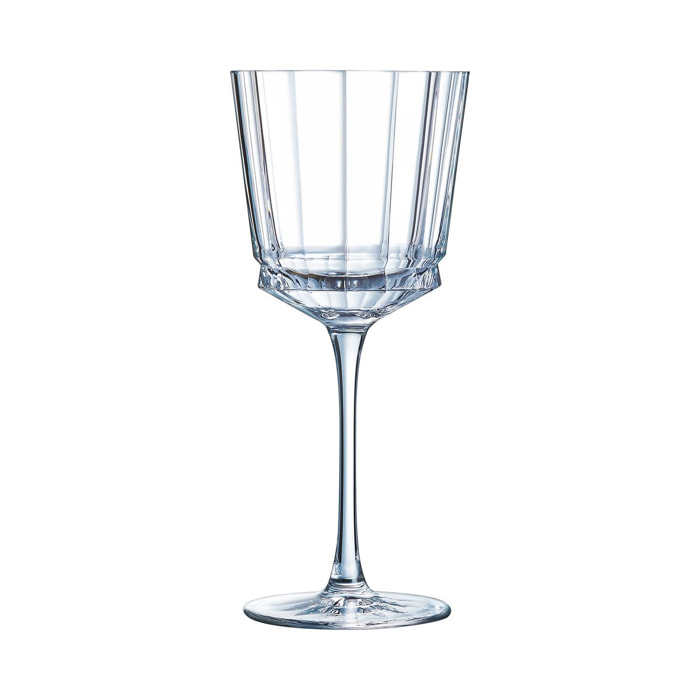 6 verres à pied 35cl Macassar - Cristal d'Arques - Verre ultra transparent au design vintage