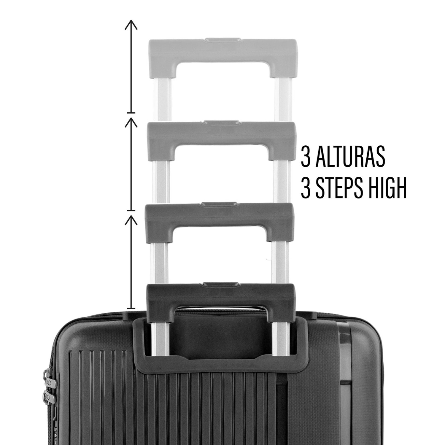 Juego De Maletas Rígidas Pp Itaca 761300 Viaje Pp Itaca Antracita