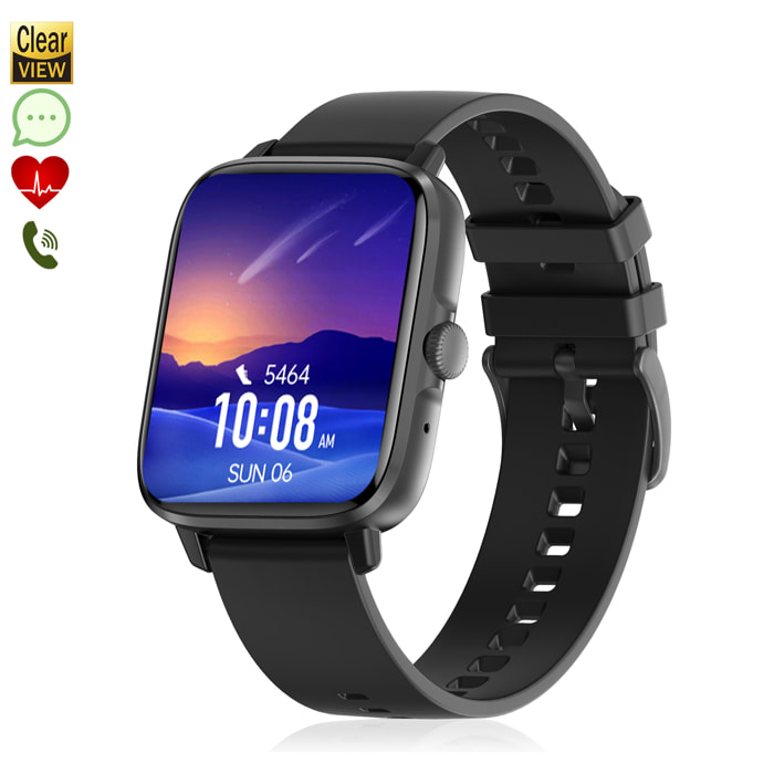 Smartwatch DT102, pantalla de alta resolución. Monitor cardiaco, ECG, modo multideporte. Notificaciones de APPs.