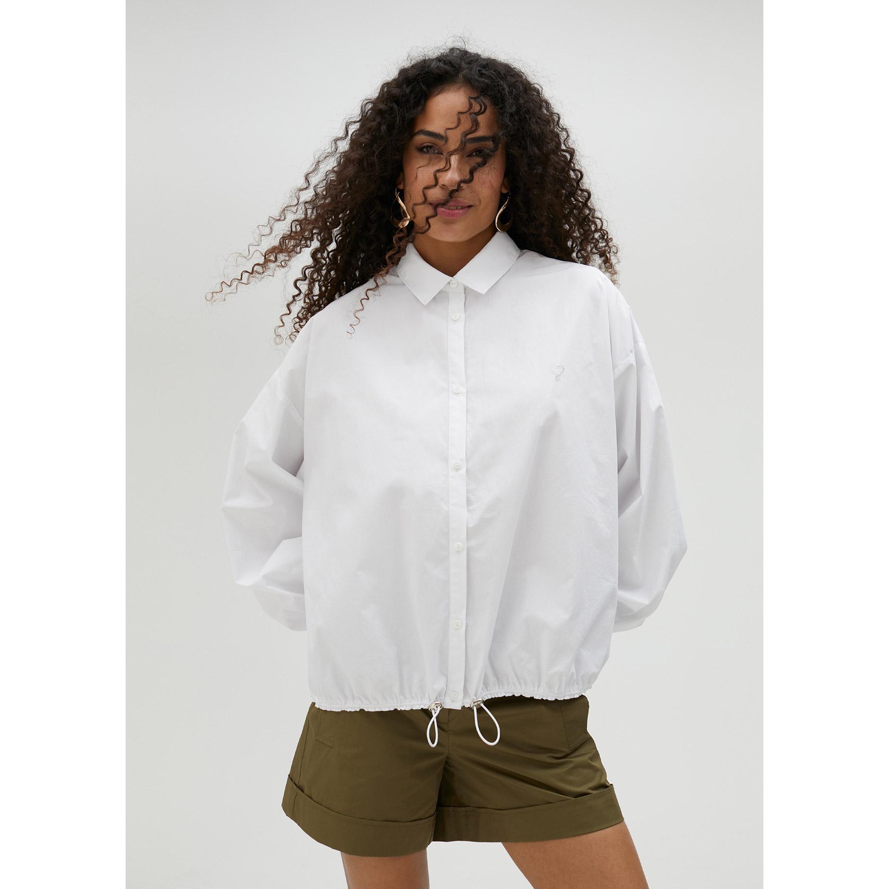 Camicia popeline con orlo elasticizzato