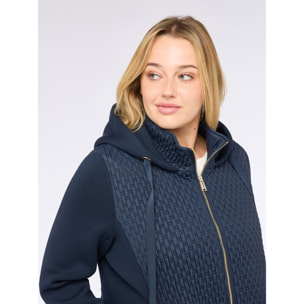 Fiorella Rubino - Plumífero bimaterial ligero con capucha - Azul