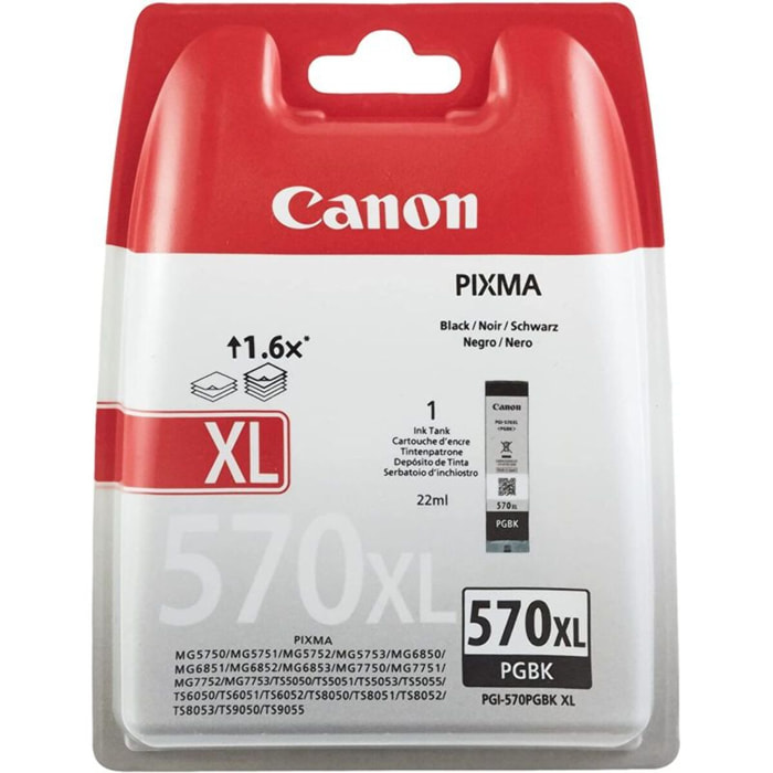 Cartouche d'encre CANON Originale PGI-570 XL Haute Capacité Noire Pigmentée - 0372C001