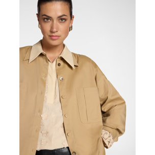Elena Mirò - Camicia lunga in gabardina - Beige