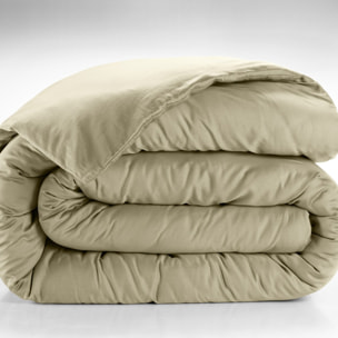Housse de couette 100% satin de coton lavé 105 fils beige