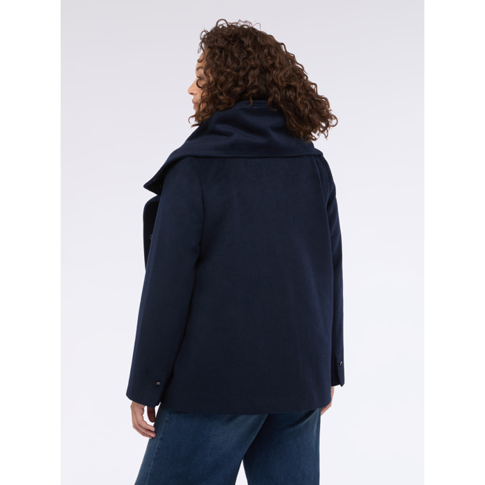 Fiorella Rubino - Chaqueta de mezcla de lana con capucha - Azul