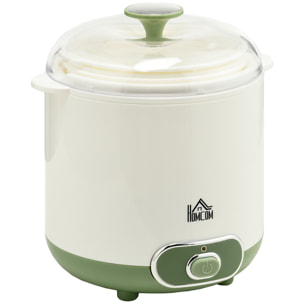 Yogurtera 20 W 1,5L Máquina de Yogur para Hacer Yogur Griego con Filtro Indicador de Encendido y Calentamiento a Temperatura Constante PTC 19,5x17,5x21,4 cm Blanco