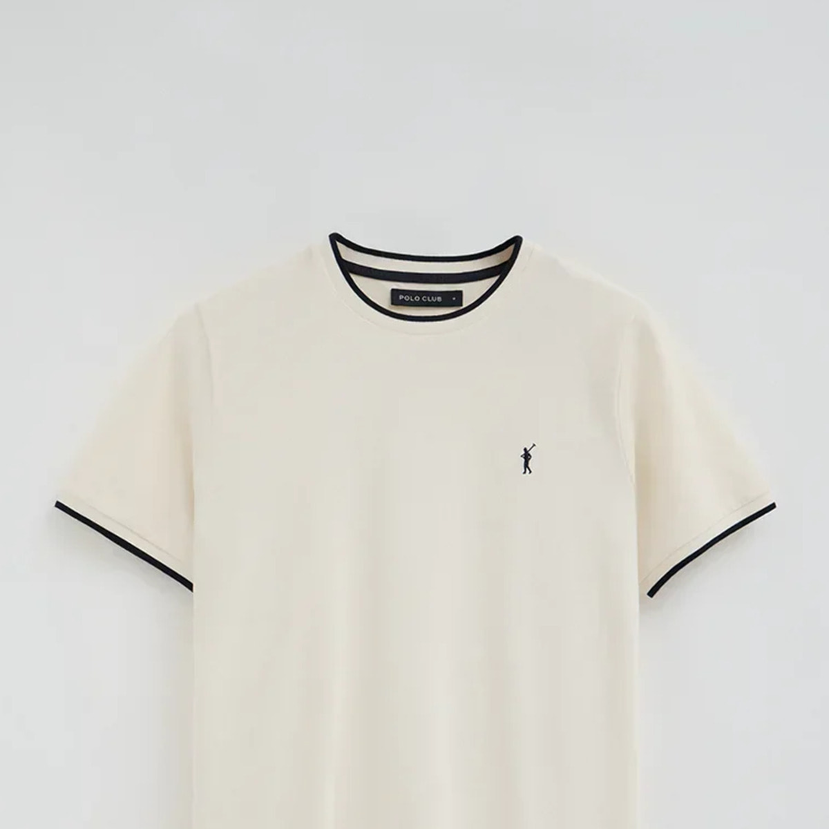 Maglietta ecrù in tessuto piquet con logo Rigby Go