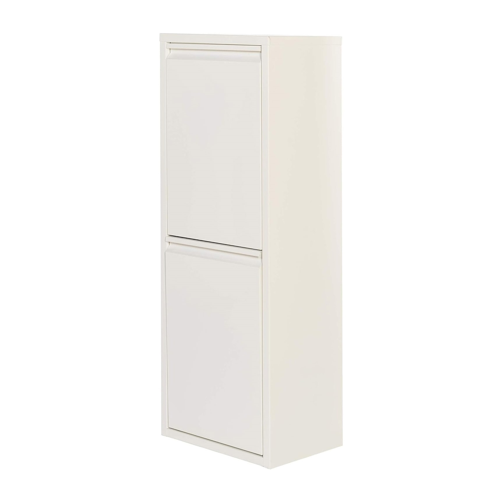 Well home - cubo de basura y reciclaje metálico de 2 compartimentos, 2x17l (34l) blanco mate