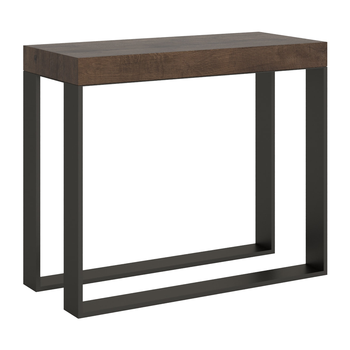 Console Elettra Small Premium cm.90x40 (extensible à 196) Noyer cadre Anthracite