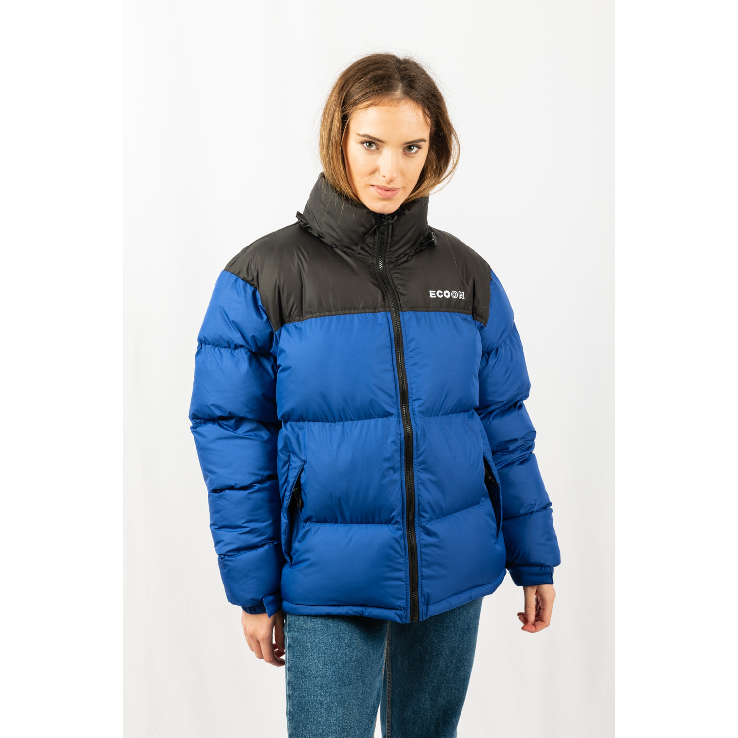 Chaqueta Lisboa short jacket marca ECOON - Azul claro / Negro