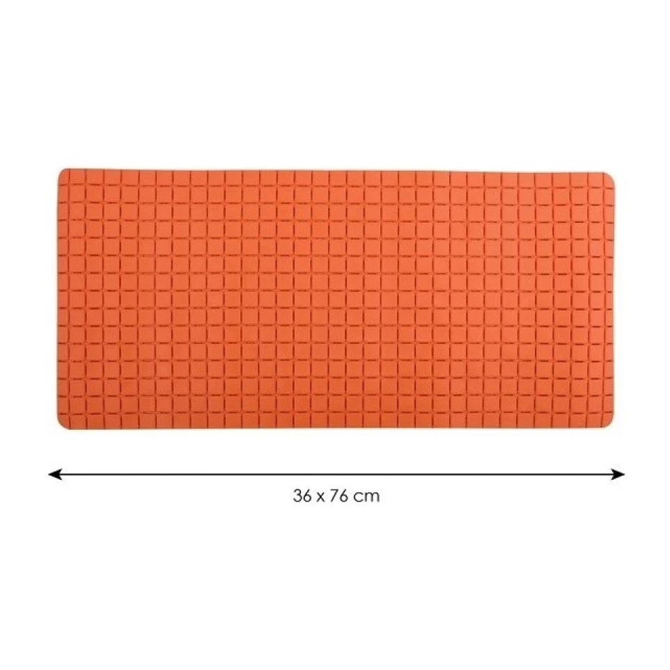 Tapis Fond de baignoire antidérapant Caoutchouc QUADRO 36x76cm Orange MSV