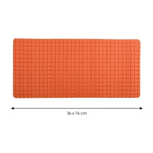 Tapis Fond de baignoire antidérapant Caoutchouc QUADRO 36x76cm Orange MSV